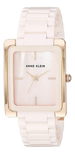 Reloj Anne Klein Ak/2952lprg Dama Original Color De La Correa Rosa Color Del Bisel Dorado Color Del Fondo Rosa