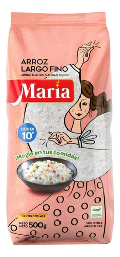 Pack X5 Arroz Maria Largo Fino Blanco 500gs 00000
