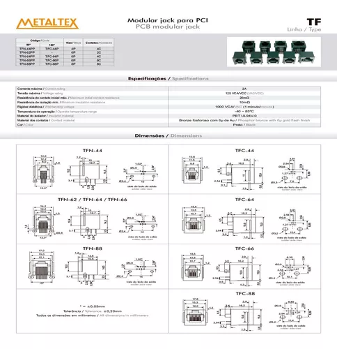 ESPECIFICAÇÕES - Metaltex