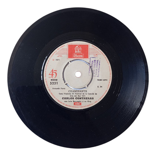 Vinilo Single De Carlos Contreras - Chaminants ( T70 (Usado)