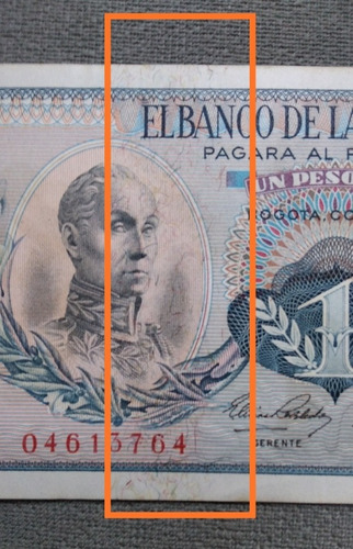 Billete De 1 Peso Con Error De Tinta Excelente Estado 