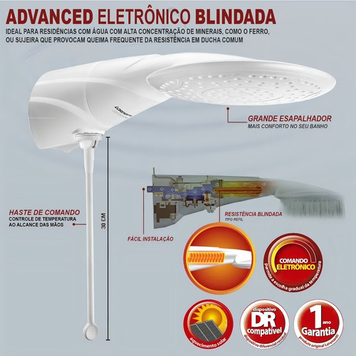 Lorenzetti Ducha Advanced Blindada Eletrônica 4500w 220v Potência 4500w 4.5 Kw