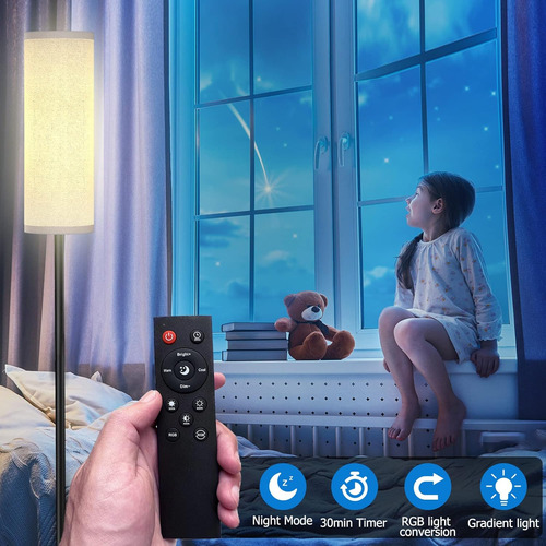 Lámpara De Pie Led Moderna, Con Control Remoto Y Regulable,