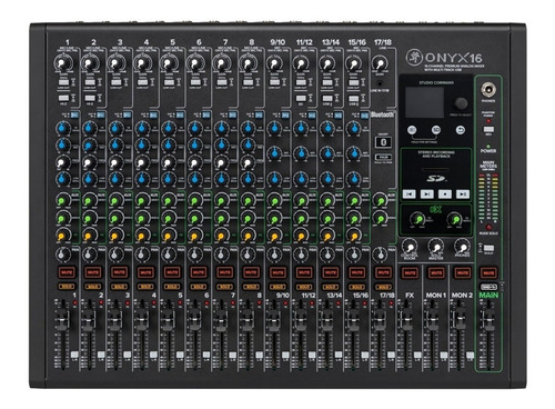 Consola Mixer Mackie Onyx16 16 Canales Analógica Usb Sd Bt