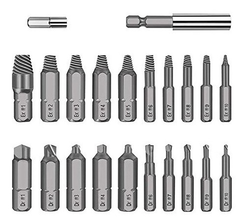 Juego De 22 Extractores De Tornillos Barridos O Capados