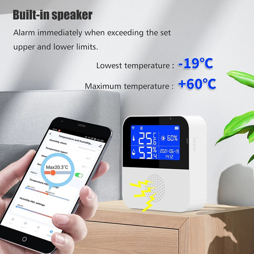 Controlador Temp. Y Humedad Digital Termostato Alarma Tuya