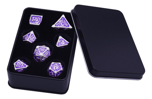 Austor Juego De Dados Dnd De Metal De 7 Troqueles, Dados De