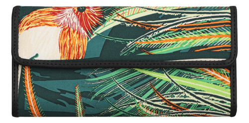 Cartera De Bolsillo Pineda Covalin Diseño Arte Plumaria Color Verdecbosap