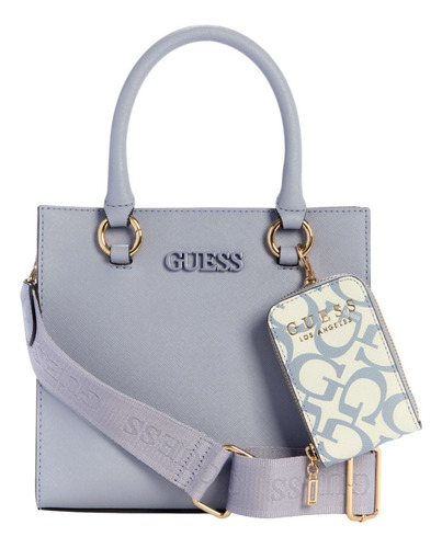 Bolsa Guess Factory Sg970105-haz Acabado De Los Herrajes Níquel Color Lila Correa De Hombro Lila Diseño De La Tela Lisa