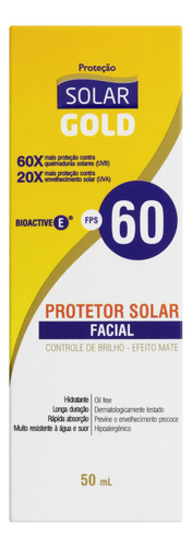 Protetor solar  Solar Gold  60FPS  50mL