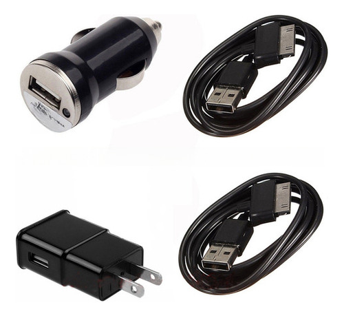 2.0a Cargador Pared + Auto + 2 X Usb Cable De Cargador De Da