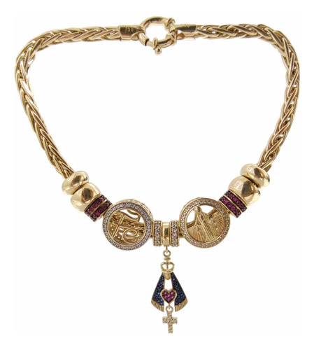 Pulseira Berloque E Separador Lilijóias Em Ouro 18k/750 19cm