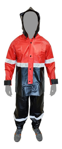 Impermeable Rojo Para Motociclista C/reflejantes Impermexa