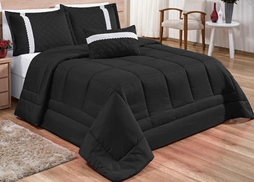 Capa De Edredom Oliveira Queen Casa Laura Enxovais Preto Conjunto Roupa De Cama Box 4 Peças Premium Elegante