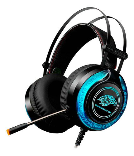 Headset Gamer K-mex Mic Ars930 Preto/azul Led Rgb