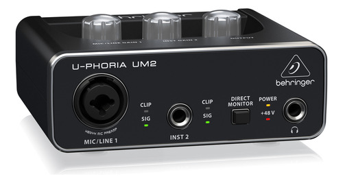 Interface De Áudio Usb Behringer Com 2 Canais U-phoria-um2