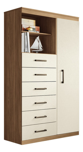 Comoda Maraba 1 Puerta 6 Cajones Beige