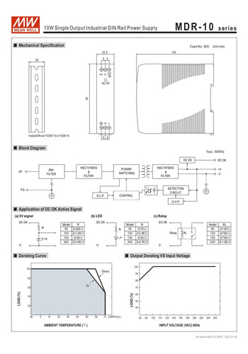 Fuente conmutada DIN de 10 W, salida 12 vcc-0.8a Mdr-10-12 Mean Well