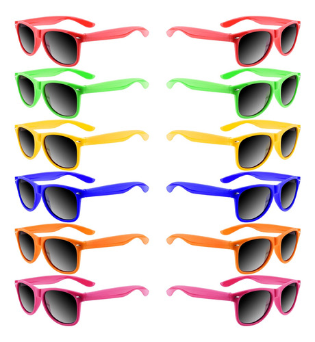 Miahart Paquete De 12 Lentes De Sol Para Ninos, Colores Neon