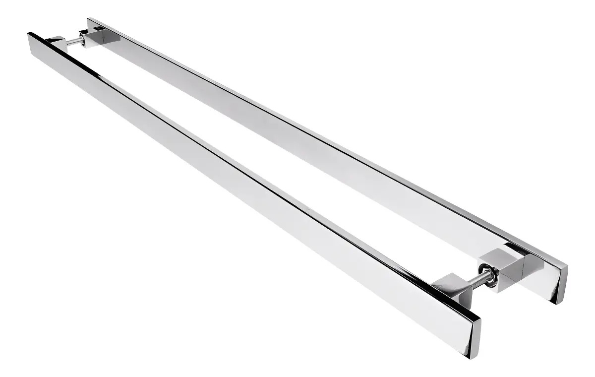 Puxador Inox Para Porta Pivotante Madeira Vidro 30 Cm Cor Alto Brilho