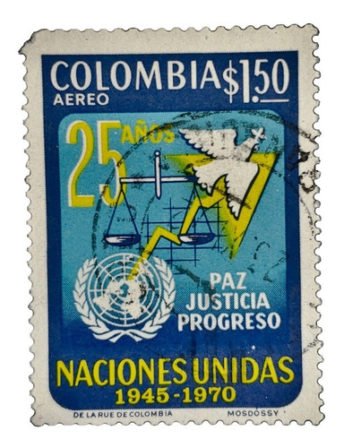 Estampilla 25 Años Naciones Unidas 1970 Ref22071007