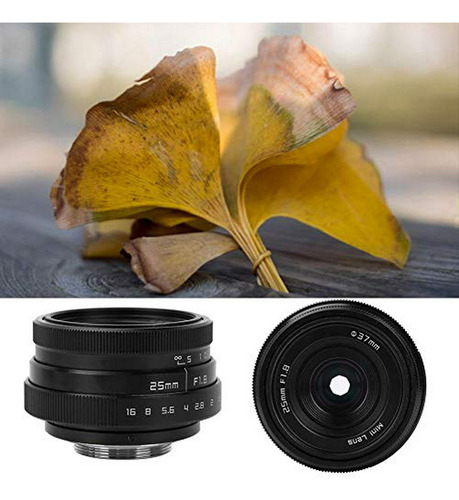 Objetivo Gran Angular Negro, 25mm F1 8 Mini Cctv C Mount Compatible Con Sony, Nikon Y Canon