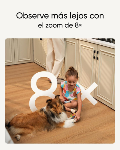Cámara De Seguridad Inalámbricas Eufy Security Indoor Cam S350, Cámara de Vigilancia Dual 8mp+3mp, Zoom de 8× y PTZ de 360°, Seguimiento Inteligente por AI para Personas y Movimientos, Interior, Wi-Fi