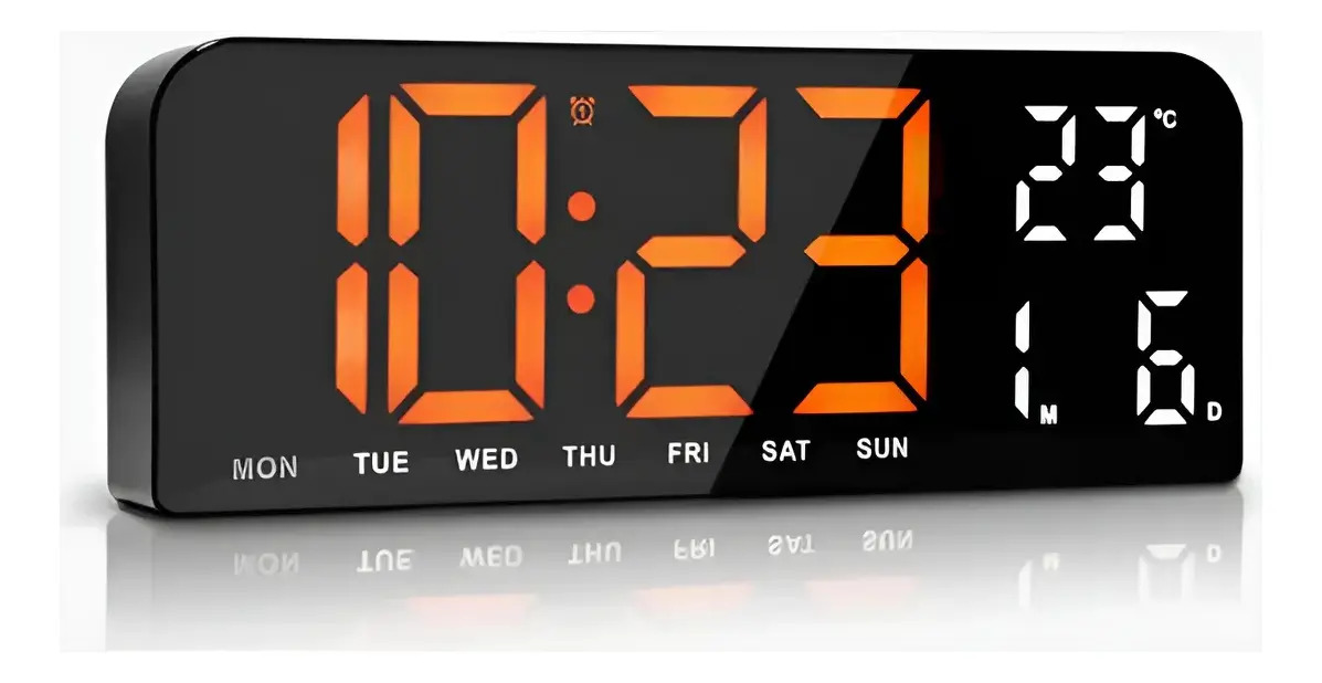 Reloj de Pared Digital Briofox Cuadrado con Fecha y Temperatura