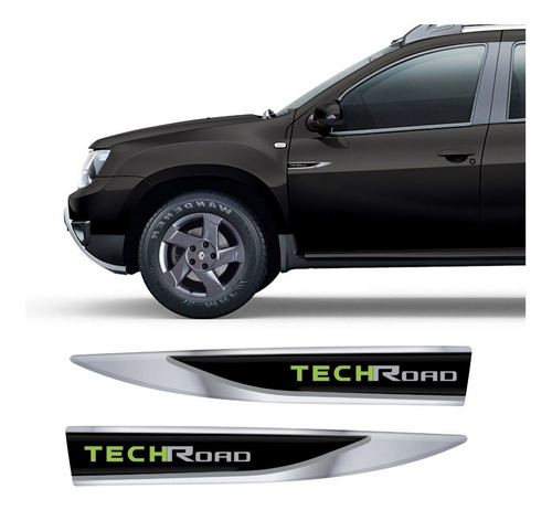 Aplique Adesivo Cromado Renault Duster Techroad Res07