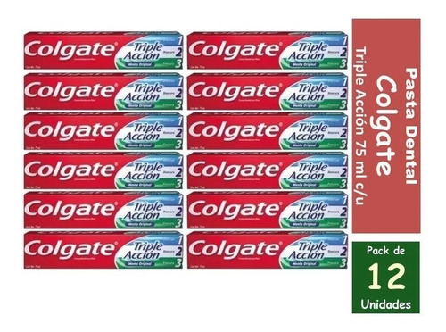 Pasta De Dientes Colgate Triple Acción 75g Pack X12