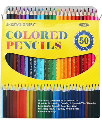 50 Uds Lápices De Colores 50 Lápices De Dibujo De Col...