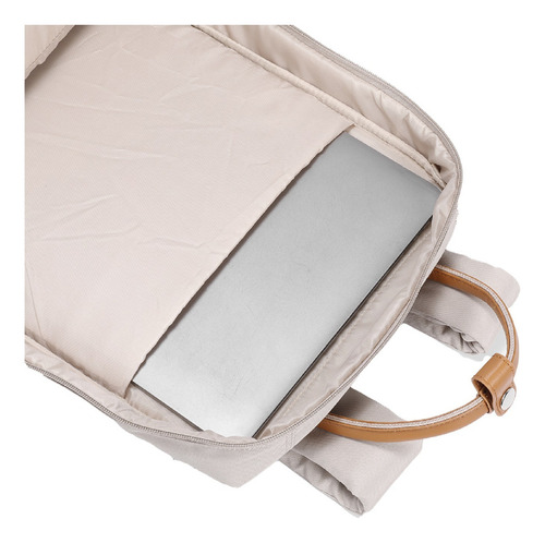 Mochila Just Basics Around Color Beige Diseño De La Tela Unicolor