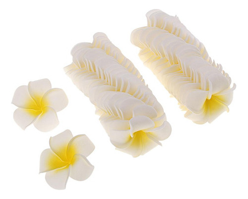 Flor De Plumeria Artificial Frangipani De Espuma Blanca, 50