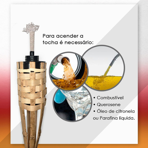 16 Tocha Para Iluminação Decoração + Pavio + Recepiente