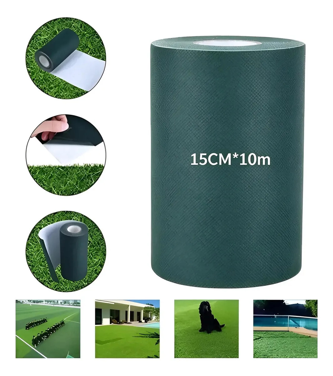 Cinta para Césped Artificial Autoadhesiva, 15cm x 10m, Cinta de Unión y Reparación para Instalación de Césped Sintético, Ideal para Jardín y Cancha, Base de Tela No Tejida Resisten