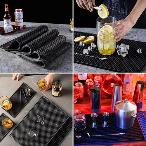 7pz Tapete Para Bar Grande 45 X 30cm Barra Con Posavasos 4pz