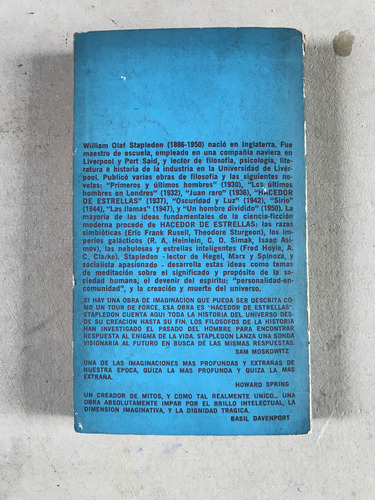 Hacedor De Estrellas - Olaf Stapledon, Minotauro 1971 (Usado)