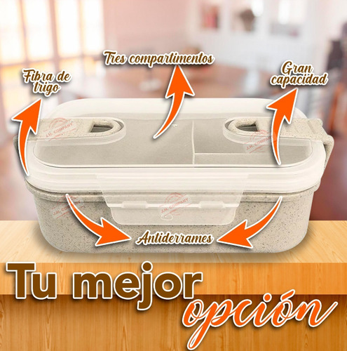 Imagen 3 de 7 de Topper Ecológico Fibra De Trigo Anti Derrames Lunch Mx-009
