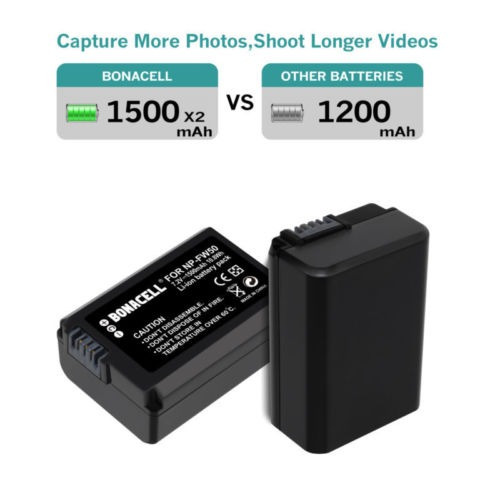 Imagen 3 de 5 de ¡venta! 4 Np-fw50 Batería Y Cargador Para Sony A6300 A7 A7 I