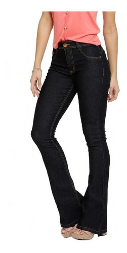 Calça Jeans Flare Feminina Biotipo Lisa Básica Confortável