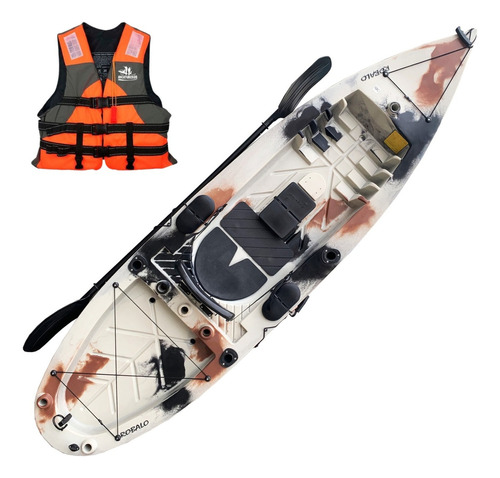 Kayak Caiaker Robalo 1 Plaza Resistente Estable Aventureros Color Camo Arena