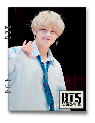 Imagen 2 de 4 de Bts Cuaderno V Kim Tae-hyung 15x20 Cms Mediacarta 100 Hojas