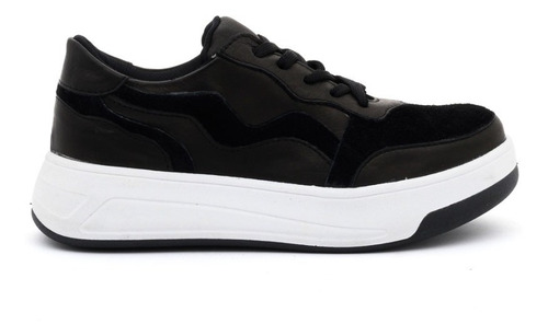 Imagen 2 de 6 de Zapatillas De Cuero Con Plataforma Mujer Urbanas Sneakers