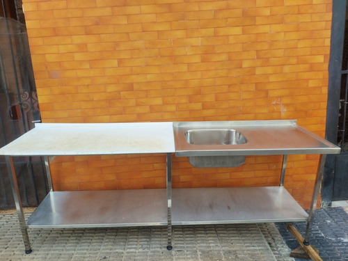 Pia Industrial Inox Tampo Polietileno (Usado)