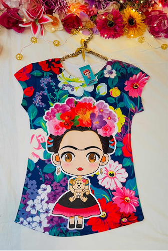 Blusa Casual Mujer Regalo Mayo Ropa Moda Frida Kahlo Flores