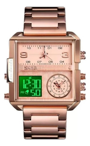 Reloj Skmei Luxury Square For Hombre Con Cronógrafo Y Fecha