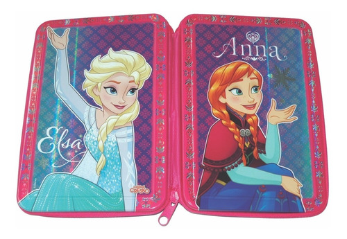 Cartuchera 1 Piso Tapas De Lata Disney Frozen Elsa Anna