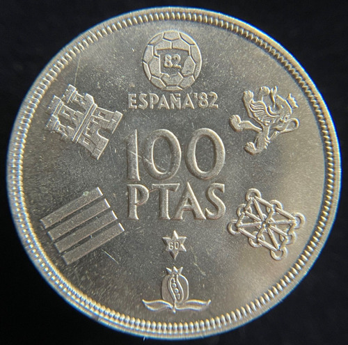 España, 100 Pesetas, 1980. Juan Carlos I. Mundial 1982. Unc