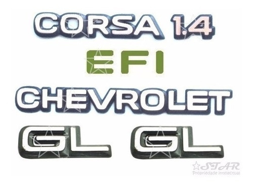 Emblemas Chevrolet Corsa 1.4 Efi + Lateral Gl - 1994 À 1996