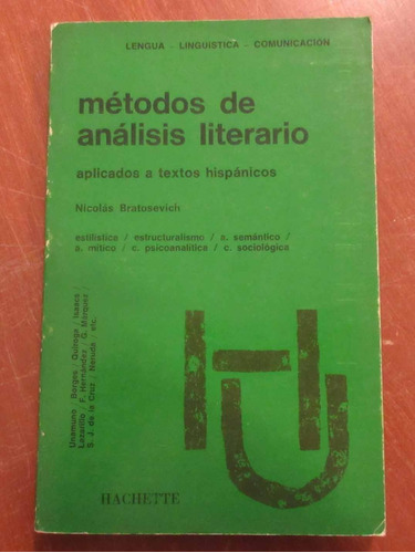Libro Metodos De Analisis Literario - Nicolas Bratosevich